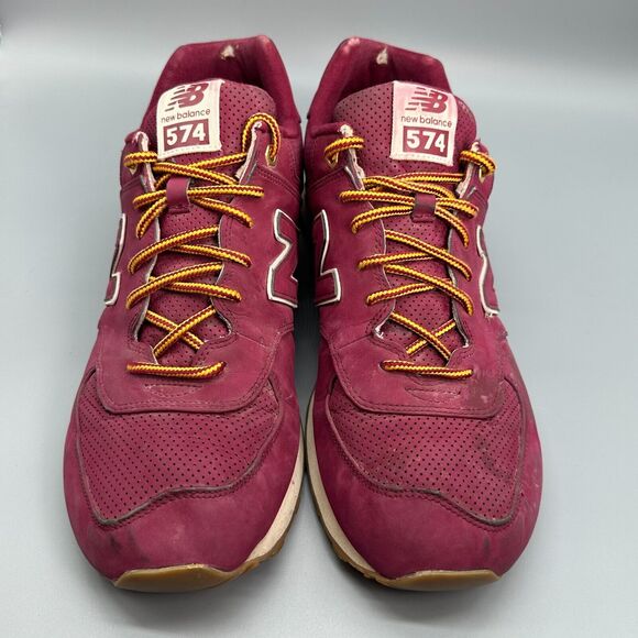 New Balance 574 Men's Size 13 Maroon Lace Up Low Top Athletic Running Sneaker - Picture 3 of 12